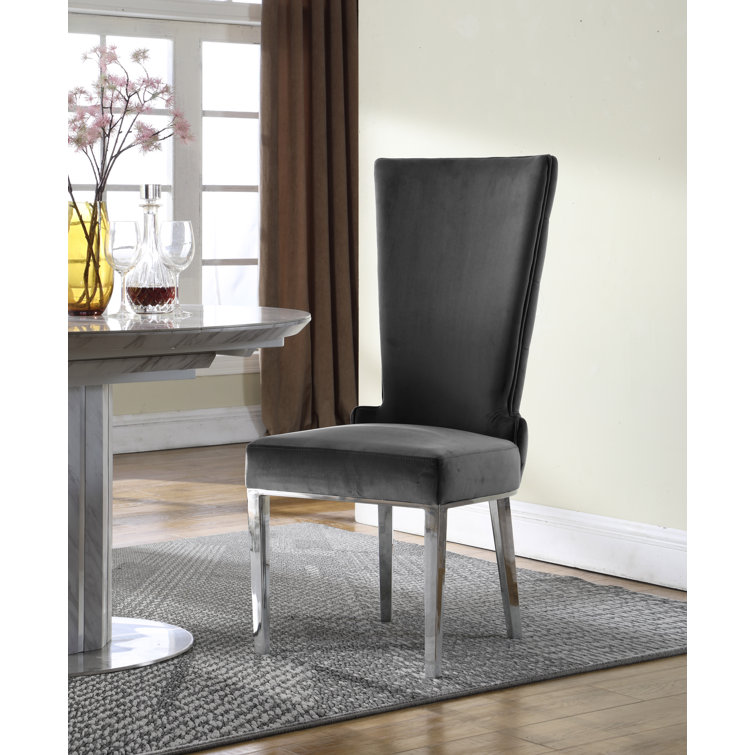 Wayfair grey velvet dining chairs discount